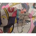 thumbnail image 5 of oneOone Viscose Chiffon Dusty Gray Fabric Abstract Comic Face Sewing Craft Projects Fabric Prints By Yard 42 Inch Wide, 5 of 5