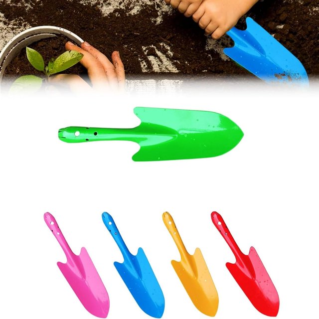 CHOK Mini Pelle de Jardin Colorée Outils de Pelle à Sable en Métal pour Enfants Pelle Résistante à la Rouille pour Planter Transplanter Désherber Creuser Plage
