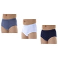 thumbnail image 1 of 6-Pack Men's Maximum Absorbency Washable Reusable Bladder Control Briefs Assorted White, Navy, Gray Large (Waist 38-40), 1 of 12