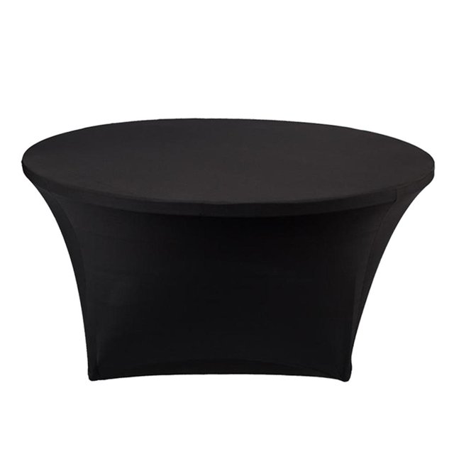 GUOOL Stretch Round Tablecloth Table Cover for Weddings Bars Party Outdoor DJ Black 152x75cm