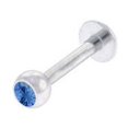 thumbnail image 2 of Barbell Tongue Ring Surgical Steel with Jeweled Flower Design, 2 of 8