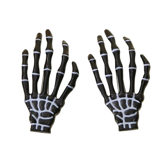 XASZHN Halloween Skeleton Hand Hair Clip Creepy Costume Party Accessory Black One Size