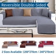 thumbnail image 3 of 2024 L Shape Sofa Slipcover Reversible Sectional Couch Cover Chaise Lounge Cover Furniture Protector Cover Large Size Gray, 3 of 9