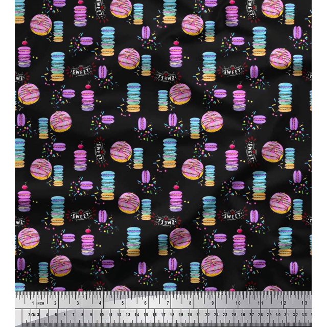 Soimoi Rayon Fabric Donuts Food Decor Fabric Printed Yard 56 Inch Wide