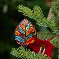 thumbnail image 3 of Meitianfacai Acrylic Flat Printing Leaves Christmas Decorations Christmas Tree Decorations Hanging Pendants, 3 of 5