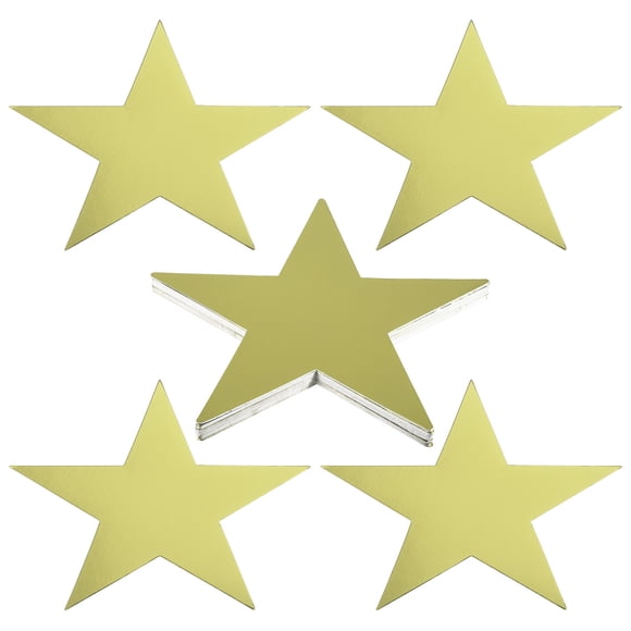Unique Bargains 11' Star Cutouts, 48 Pack Star Cutout Double Printed Paper Stars for Classroom Decoration DIY Craft, Golden