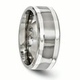 thumbnail image 4 of Edward Mirell Bande en Titane avec Incrustation d'Argent Sterling 9mm Taille 8, 4 of 4