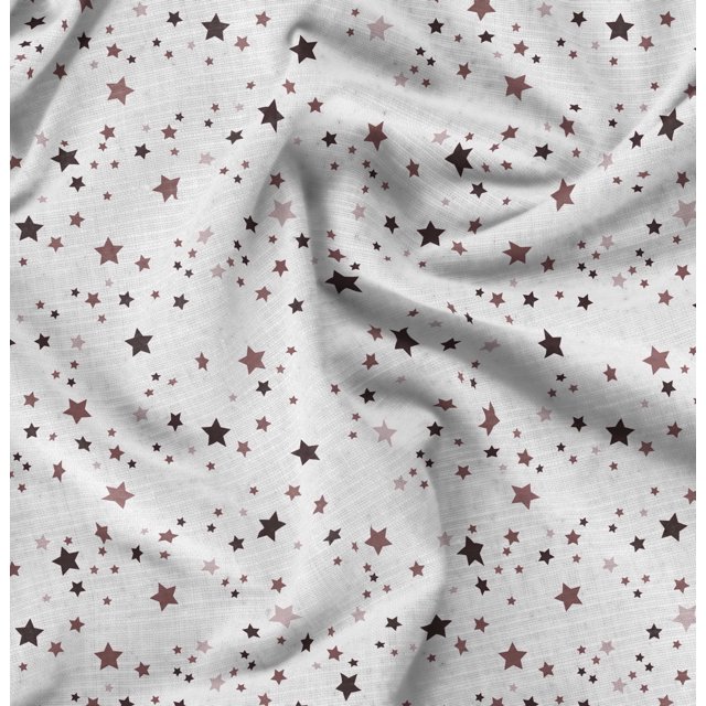 Soimoi Brown Poly Georgette Fabric Stars Star Print Sewing Fabric Yard 42 Inch Wide