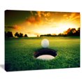 thumbnail image 1 of Design Art Golf Ball near Hole Landscape Artwork Canvas Print, 1 of 2