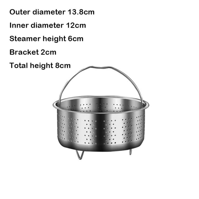 Luckyn Steamer Insert Steamer Pot Stainless Steel Basket Rice Steamer Pressure Cooker, 1 Pcs Silver Steamer Pot