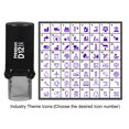 thumbnail image 4 of Printtoo Personalized Industry Theme Icons Round Rubber Stamp Self Inking Stamper 12 mm-Blue, 4 of 7