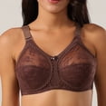 thumbnail image 4 of Comfy Bras Women Full-Coverage Bra Feature V-Neck Training Bra Style W-846 Coffee 80c, 4 of 6