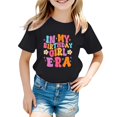 thumbnail image 1 of Hauts Enfants Étagère Soutiens-Gorge Filles Mode Décontractée Lettre Col Rond Manches Courtes T-Shirt Top3, 1 of 3
