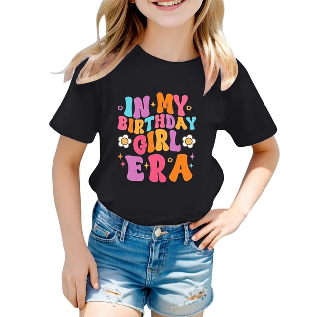 Hauts Enfants Étagère Soutiens-Gorge Filles Mode Décontractée Lettre Col Rond Manches Courtes T-Shirt Top3