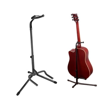 Foldable Tripod Guitar Stand Holder Rack with Security Strap for Acoustic Electric Classical Guitar or Bass