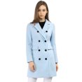 thumbnail image 2 of INSPIRE CHIC Manteau Mi-Long à Double Boutonnage pour Femme à Col à Revers Cranté, 2 of 6
