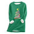 thumbnail image 2 of Meichang Chandail en Molleton pour Femmes Grande Taille, Graphique d'Arbre de Noël, Chandail Doublé Sherpa, Chaud pour l'Hiver, Manches Longues, Col Rond, Chandail à Enfiler, Vert Menthe, M, 2 of 4
