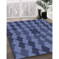 thumbnail image 3 of Ahgly Company Tapis d'Intérieur Ronds Transitionnels Bleus Lavables à la Machine, 3 Pieds Rond, 3 of 7