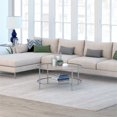 thumbnail image 4 of Henn&Hart Two Shelf Round Metal Nickel Coffee Table with Glass Top, 4 of 7