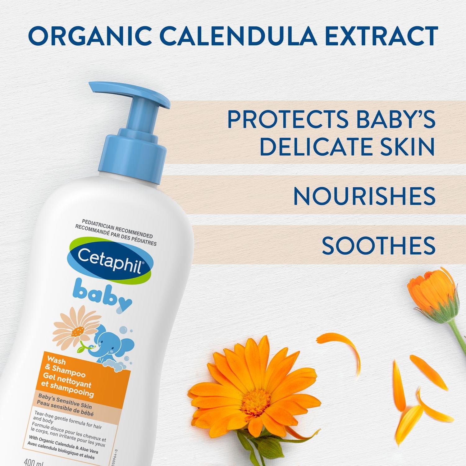 Cetaphil Gel Nettoyant et Shampooing pour Bébé