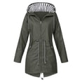 thumbnail image 1 of Kcodviy Womens Rain Jacket with Plus Size Rain Coats for Women Hood Lightweight Long Sleeve Layering Jacket Windbreaker Zip Up Drawstring Winter Jackets for Women Raincoat with Pockets, 1 of 3