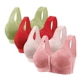 thumbnail image 1 of Plebaso Women's Everyday Bras Front Closure Full Coverage Bra 4 Pack No Underwire Bralettes for Ladies, 1 of 6
