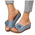 thumbnail image 1 of Orthopedic Platform Sandals for Women 2025 Boho Beach Flower Wedge Dress Slip on with Arch Support, 1 of 5