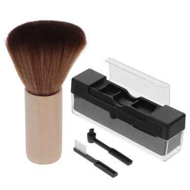 1 Ensemble de Brosses de Nettoyage Antistatiques pour Disques Vinyles, Ensemble de Brosse d'Entretien pour Plateau Tournant avec Manche en Bois, Brosse Nettoyante pour Disques Vinyles pour Albums, Outils d'Entretien de Disques