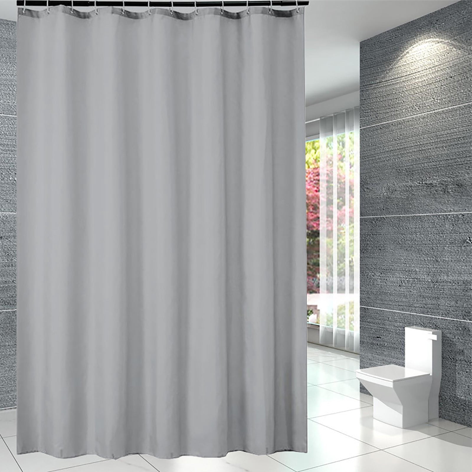 Aidoshy Gray Shower Curtain Fabric Plain Color Thickened And Polyester Bathroom Partition Curtains And Door Curtains Shower Curtain Liner Bathroom