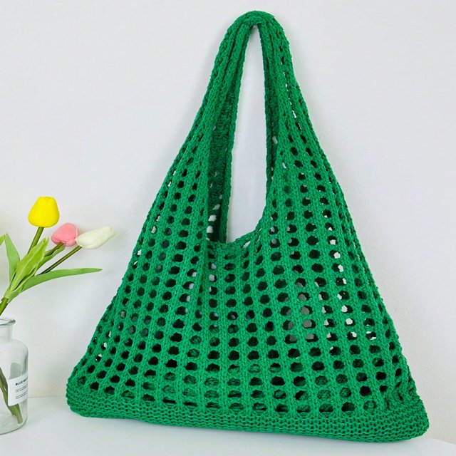 LNGOOR Minimalist Hollow Out Design Crochet Bag Vacation