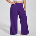 thumbnail image 1 of Timegard Plus Size Pants for Women High Waist Ruched Loose Comfy Lounge Pants Wide Leg Workout Trousers, 1 of 6