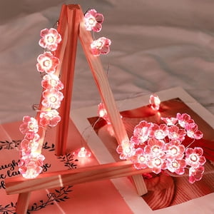 ZZkhGO LED Chaîne de lumière cerise, Pink Peach Blossom Fairy Lights, éclairage décoratif de batterie pour l'extérieur