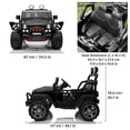 thumbnail image 3 of VOLTZ TOYS Jeep Wrangler Style 24V 2-Seater Kids Ride-On Car Truck, Classic Motorized Off-Road Toy Vehicle with Parent Remote Control, All-Terrain Wheels, Black, 3 of 8
