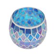 thumbnail image 1 of Scented Glass Candle Holder, Glass Tea Light Stand Purple Blue Mosaic  For Dining Table, 1 of 8