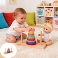 thumbnail image 1 of weibbin Wooden Hanno Tower Puzzle, Color Sorting Stacking Toy, Attention Enhancement Game for Family, 1 of 8