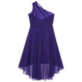 thumbnail image 4 of zdhoor Robe Chic pour Filles à une Épaule Sans Manches pour Fête, Soirée, Bal de Promo, Mariage, Robe de Demoiselle d'Honneur pour Fille, Violet 16, 4 of 5