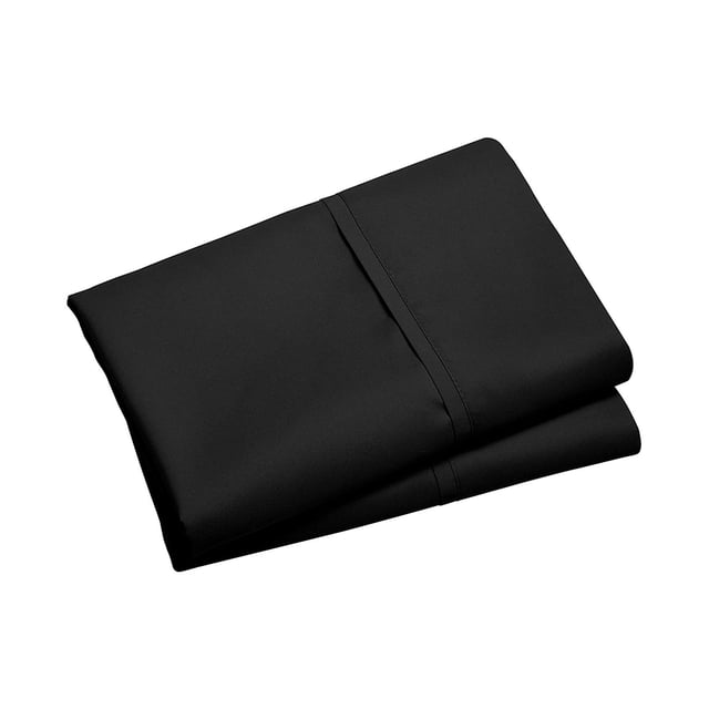 yulier 2Pcs Microfiber Queen Pillow Cases, Solid Color Super Soft Skin-friendly Cozy Pillowcases with Envelope Closure, Wrinkle, Fade and Stain Resistant Pillow Covers, 20x36, Black