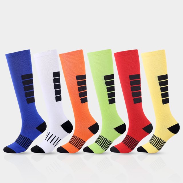 6 Paires de Bas de Compression pour Femmes Hommes Circulation 20-30 mmHg Bas de Compression pour Course Infirmière Enflure Voyage Vol