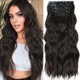 thumbnail image 3 of Thinsony High Temperature Fiber Long Wavy Clip-On Hair Extensions Soft Smooth Adjust Quantity For Best Look As shown 55CM, 3 of 6