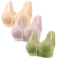 thumbnail image 1 of Timegard 3pc Front Closure Bras for Women Plus Size Wirefree Full Coverage Comfort Everyday Bralette, 1 of 3