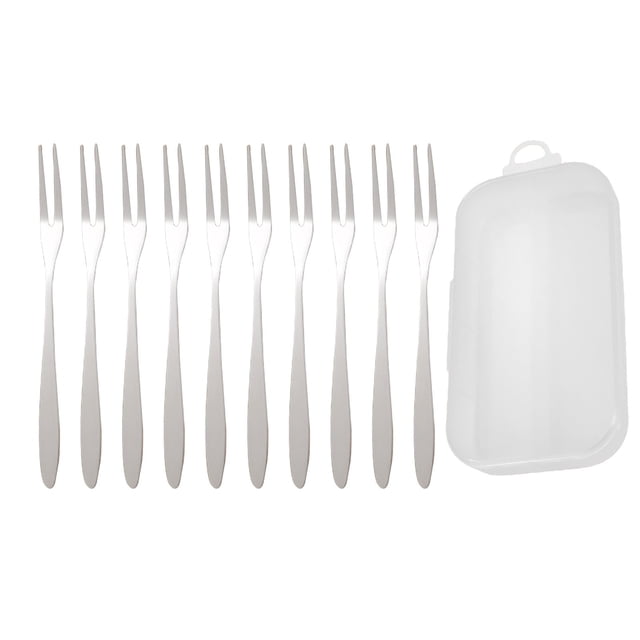 Dvruxg Stainless Steel Fruit Fork Set, Wooden Handle Tableware Utensils, Mini Dessert Picks for Parties & Home Dining Use