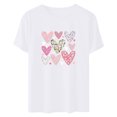 thumbnail image 4 of Meichang T-Shirts de la Saint-Valentin pour Femmes Imprimé Amour Doux Manches Courtes Col Rond Coupe Ample T-Shirts Tendance, 4 of 6