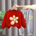 thumbnail image 3 of Pisexur Ensemble de Vêtements d'Automne et d'Hiver pour Bébés Filles Garçons 2 Pcs Mode Décontractée Imprimé Floral Manches Longues Col Rond Chandails en Molleton et Pantalons Ensemble de Survêtement pour Filles Garçons 3-8 Ans, 3 of 4