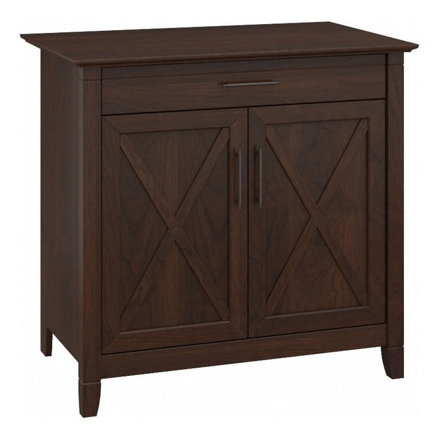 Bush Furniture Key West Secretary Desk with Keyboard Tray & Cabinet in Cherry