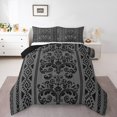 thumbnail image 2 of Erosebridal Grey Damask Flower Bedding Full Comforter Set, Retro Boho Down Comforter, Mandala Hippie Decor, Reversible, 2 of 7