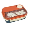 thumbnail image 2 of Plastic Lunch Box Fresh-keeping Box Microwave Oven Heating Sealed Thermal Insulation Bento Box Lunch Box With Tableware, 2 of 5