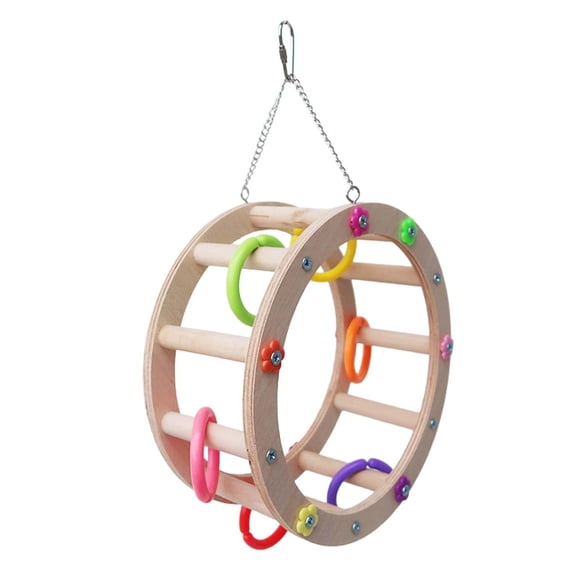 Wooden Bird Cage Accessories Nibbling Bird Perch Stand Toy Bird Parakeet Hanging diameter 22cm