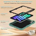 thumbnail image 3 of Case for iPad Mini 7 A17 Pro 2024/Mini 6 2021 8.3 Inch 7th/6th Gen with Butterfly Stand, Shockproof Protective Tablet Cover with Pencil Holder Shoulder Strap for Kids Girls, Dark Green, 3 of 7