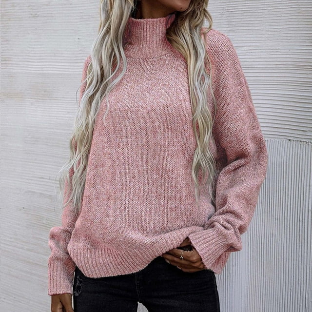 Fall Fashion Women Casual Comfortable Long Sleeve Turtleneck Sweater