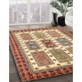 thumbnail image 2 of Ahgly Company Tapis d'Intérieur Carré Abstrait Rouge Brique, 4 Pieds Carré, 2 of 6